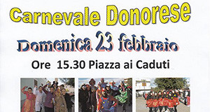 Locandina per il Carnevale Donorese 2014 - Donori piazza ai Caduti - 23 Febbraio 2014 - ParteollaClick