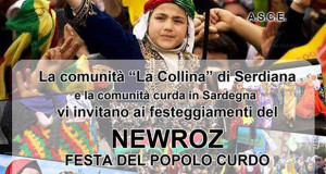 Locandina per i Festeggiamenti del Newroz - Serdiana - Comunità La Collina - 22 Marzo 2014 - ParteollaClick