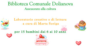 Locandina per i Laboratorio creativo e di lettura per la festa della Mamma alla Biblioteca Comunale - Dolianova - 28 Aprile e 5 Maggio 2014 - ParteollaClick