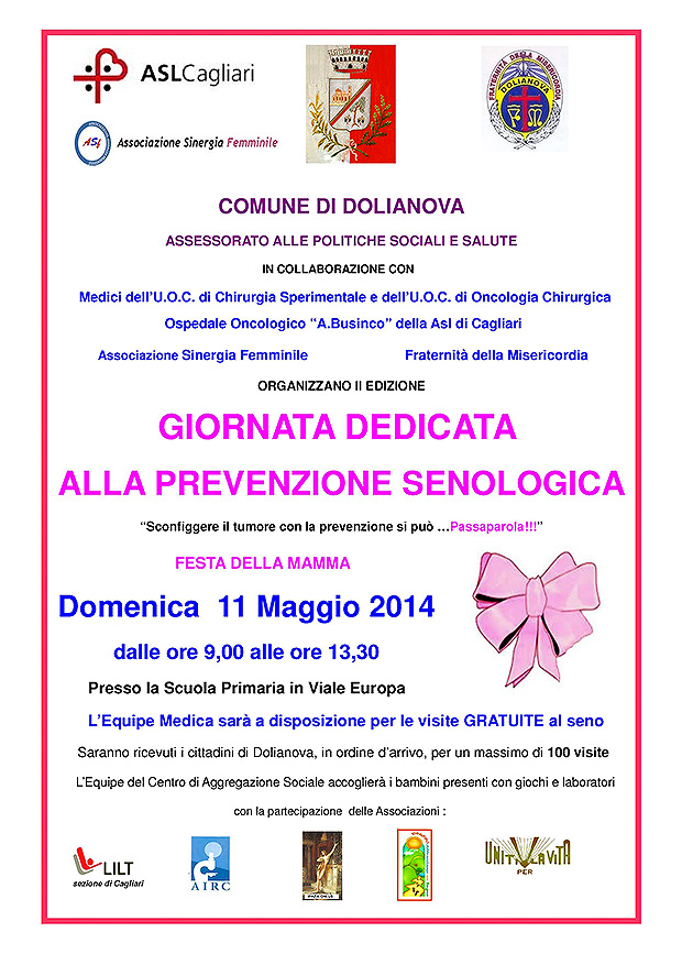 Giornata dedicata alla prevenzione senologica con visite gratuite - Dolianova - 11 Maggio 2014 - ParteollaClick