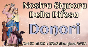 Locandina della Festa di Nostra Signora della Difesa 2014 - Donori - 17, 18, 19, 20, 21, 22 e 28 Settembre 2014 - ParteollaClick