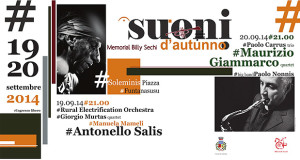 Locandina Festival Jazz Suoni d'autunno 2014 - Soleminis - 19 e 20 Settembre 2014 - ParteollaClick