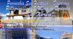 locandina per il Pellegrinaggio a Santa Maria di Donigala Su Xereu - Dolianova - 7 e 8 Settembre 2014 - ParteollaClick
