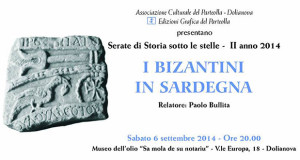 Locandina per Storia sotto le Stelle 2014 I Bizantini in Sardegna - Dolianova- 6 Settembre 2014 - ParteollaClick