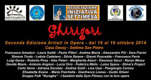 Locandina di Ghirigori, seconda edizione Artisti in opera - dal 16 al 19 Ottobre 2014 - Settimo San Pietro - ParteollaClick
