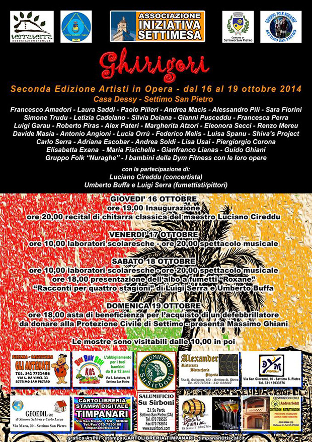 Ghirigori, seconda edizione Artisti in opera - dal 16 al 19 Ottobre 2014 - Settimo San Pietro - ParteollaClick