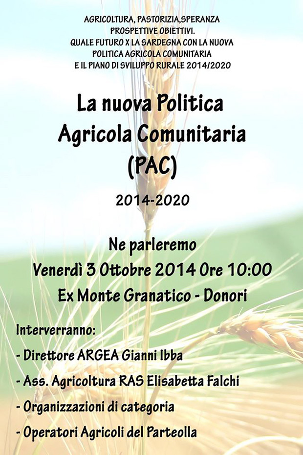 La Nuova Politica Agricola Comunitaria - Donori - 3 Ottobre 2014 - ParteollaClick