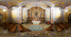 Foto equirettangolare del Santuario di San Giorgio Vescovo a Suelli