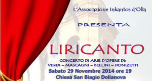 Locandina Concerto LIRICANTO alla Parrocchia di San Biagio - Dolianova - Sabato 29 Novembre 2014 - ParteollaClick