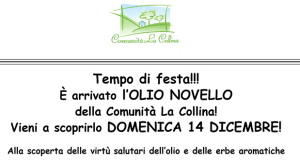 Locandina Festa dell'Olio Novello 2014 - Serdiana, Comunità La Collina - 14 Dicembre 2014 - ParteollaClick