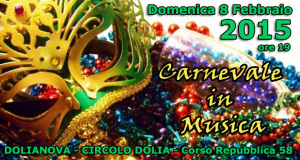 Locandina Carnevale in Musica - Dolianova - 8 Febbraio 2015 - ParteollaClick