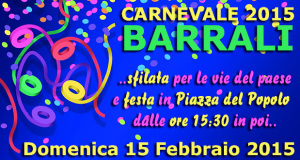 Locandina Sfilata e Festa di Carnevale 2015 - Barrali - 15 Febbraio - ParteollaClick