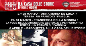 Locandina per i 3 Appuntamenti alla Casa Delle Storie - Soleminis - Dal 27 al 31 Marzo e Lunedì 6 Aprile 2015 - ParteollaClick