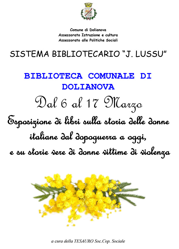 Esposizione libri sulla storia delle Donne - Dolianova - Dal 6 al 17 Marzo 2015 - ParteollaClick