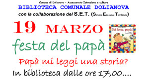 Locandina Festa del Papà 2015 - Dolianova - Biblioteca Comunale - 19 Marzo 2015 - ParteollaClick