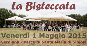 Locandina La Bisteccata al Parco Santa Maria di Sibiola - Serdiana - 1 Maggio 2015 ore 13 - ParteollaClick