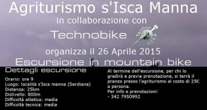 Locandina Mountain Bike a S'Isca Mannna in compagnia di Technobike - Serdiana - 26 Aprile 2015 - ParteollaClick