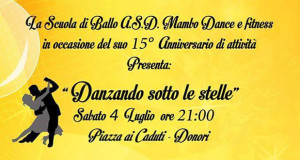 Locandina Danzando Sotto le Stelle - Scuola di Ballo Mambo Dance 2000 e Fitness - Donori - 4 Luglio 2015 - ParteollaClick