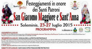 Programma Festeggiamenti dei Santi Patroni San Giacomo e Sant'Anna 2015 - Soleminis - dal 23 al 27 Luglio e 1 Agosto 2015 - ParteollaClick