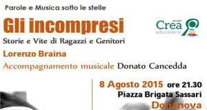 Banner Gli Incompresi, Storie e Vite di Ragazzi e Genitori con Lorenzo Braina - Dolianova - 8 Agosto 2015 - ParteollaClick