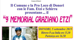 Locandina 9° Memorial Graziano Etzi - Donori - 5 Settembre 2015 - ParteollaClick