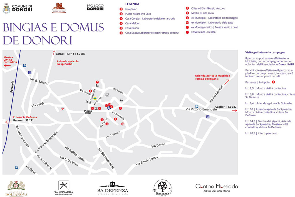 Cartina Donori TerrAccogliente, giornata dedicata alla visita del territorio tra Bingias e Domus de Donori - 13 Settembre 2015 - ParteollaClick