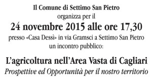 Banner Incontro pubblico L'Agricoltura nell'area vasta di Cagliari - Settimo San Pietro - 24 Novembre 2015 - ParteollaClick