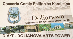 Banner Concerto Corale della Polifonica Karalitana al D'ArT - Dolianova Arts Tower - 24 Gennaio 2016 - ParteollaClick