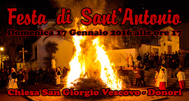 Festa di Sant'Antonio Abate - Donori, Chiesa di San Giorgio Vescovo - 17 Gennaio 2016 - ParteollaClick