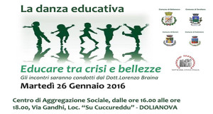 Banner Incontro con Lorenzo Braina La danza educativa - Dolianova - Martedì 26 Gennaio 2016 - ParteollaClick