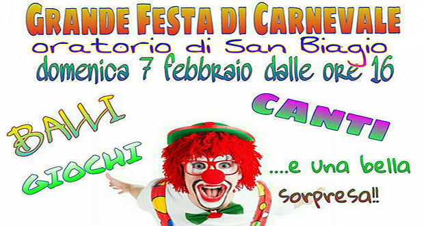 Banner Grande Festa di Carnevale 2016 per ragazzi e bambini - Dolianova, Oratorio San Biagio - 7 Febbraio 2016 - ParteollaClick