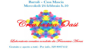 Banner Laboratorio Creativo Crea La Tua Oasi a Casa Mascia - Barrali - 24 Febbraio 2016 - ParteollaClick