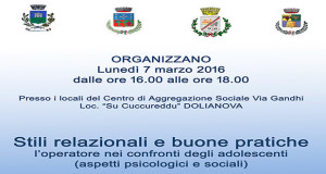 Banner Incontro formativo Stili relazionali e buone pratiche - Dolianova - Lunedì 7 Marzo 2016 - ParteollaClick