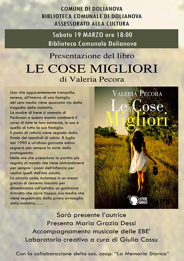 Presentazione del libro Le Cose Migliori di e con Valeria Pecora - Dolianova - 19 Marzo 2016 - ParteollaClick