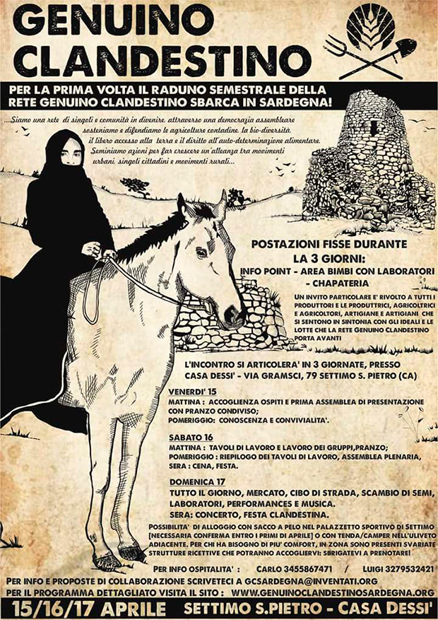 Assemblea Internazionale di Genuino Clandestino a Casa Dessy - Settimo San Pietro - 15, 16 e 17 Aprile 2016 - ParteollaClick