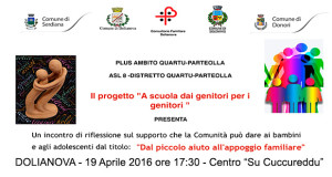 Banner Incontro di riflessione sul supporto che la Comunità può dare ai bambini e agli adolescenti - Soleminis, Donori, Serdiana, Dolianova - Aprile 2016 - ParteollaClick