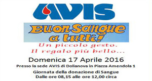 Banner Giornata della Donazione 2016 all'Associazione Avis in Piazza Amendola - Dolianova - 17 Aprile 2016 - ParteollaClick