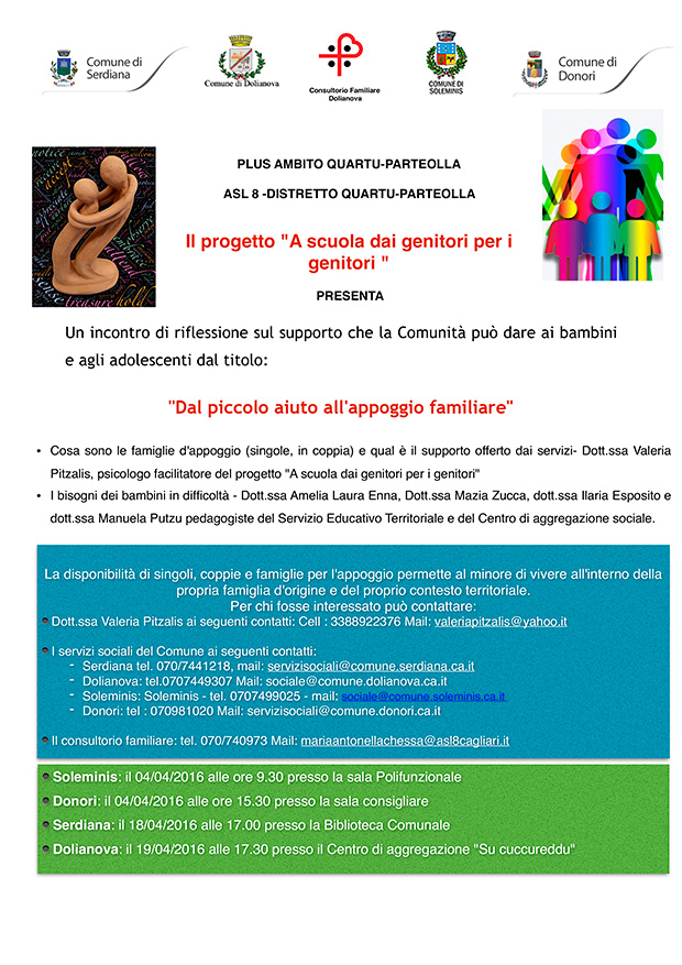 Incontro di riflessione sul supporto che la Comunità può dare ai bambini e agli adolescenti - Soleminis, Donori, Serdiana, Dolianova - Aprile 2016 - ParteollaClick