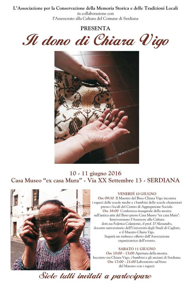Il dono di Chiara Vigo, l'antica arte del bisso in mostra nella Casa Museo - Serdiana - 10 e 11 Giugno 2016 - ParteollaClick