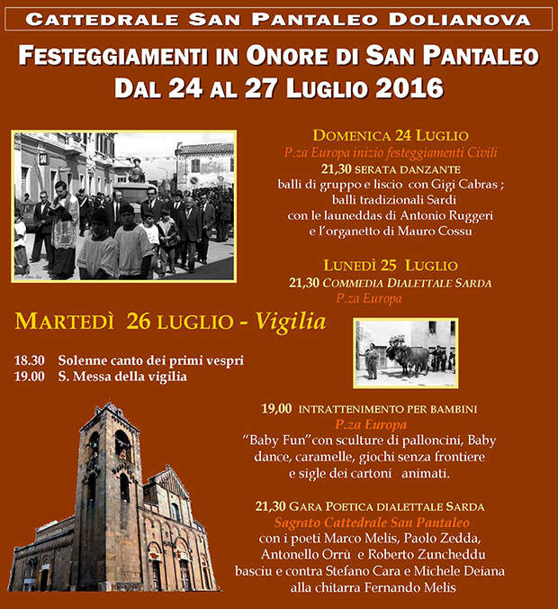 001 - Festeggiamenti Patronali di San Pantaleo Martire 2016 - Dolianova, Parrocchia di San Pantaleo - Dal 24 al 27 Luglio 2016 - ParteollaClick