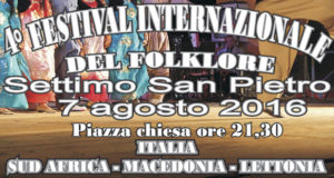 Banner 4° Festival Internazionale del Folklore - Settimo San Pietro - 7 Agosto 2016 - ParteollaClick