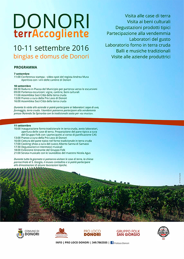 Donori TerrAccogliente, due giornate dedicate alla visita del territorio tra Bingias e Domus de Donori - 10 e 11 Settembre 2016 - ParteollaClick