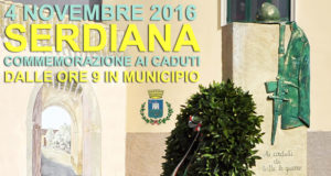 banner Commemorazione dei Caduti in Guerra 2016 - Serdiana, Municipio Via Monsignor Saba 10 - Venerdì 4 Novembre 2016 - ParteollaClick
