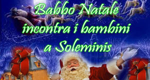 Banner Babbo Natale incontra i bambini sotto l'albero illuminato in Via Chiesa - Soleminis - Giovedì 22 Dicembre 2016 - ParteollaClick
