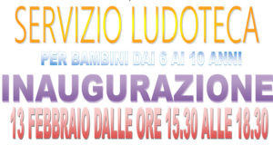 Banner Inaugurazione Servizio Ludoteca per bambini dai 6 ai 10 anni - Ludoteca di Barrali - 13 Febbraio 2017 - ParteollaClick