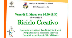 Banner Laboratorio di Riciclo Creativo per bambini di 6 e 7 - Settimo San Pietro, Biblioteca Comunale - 31 Marzo 2017 - ParteollaClick