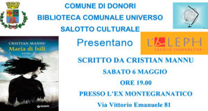 Banner Presentazione del libro Maria di Ísili di Cristian Mannu - Donori, Ex Montegranatico - 6 Maggio 2017 - ParteollaClick