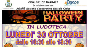 Banner Festa di Halloween 2017 - Barrali, Ludoteca Comunale - 30 Ottobre 2017 - ParteollaClick