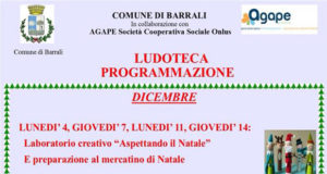 Banner Laboratorio creativo Aspettando il Natale 2017 - Barrali, Ludoteca Comunale - 4, 7, 11, 14, 18 e 21 Dicembre 2017 - ParteollaClick