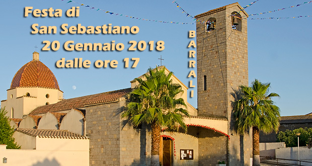 Banner Festeggiamenti in onore di San Sebastiano 2018 - Barrali, Chiesa Santa Lucia - 20 Gennaio 2018 - ParteollaClick